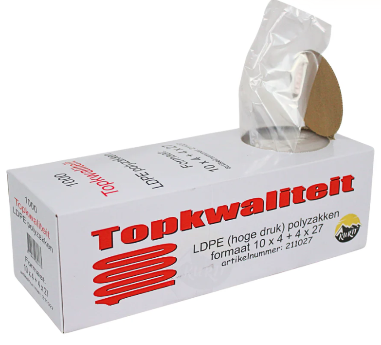 LDPE Polyzakjes 10+4x4x27